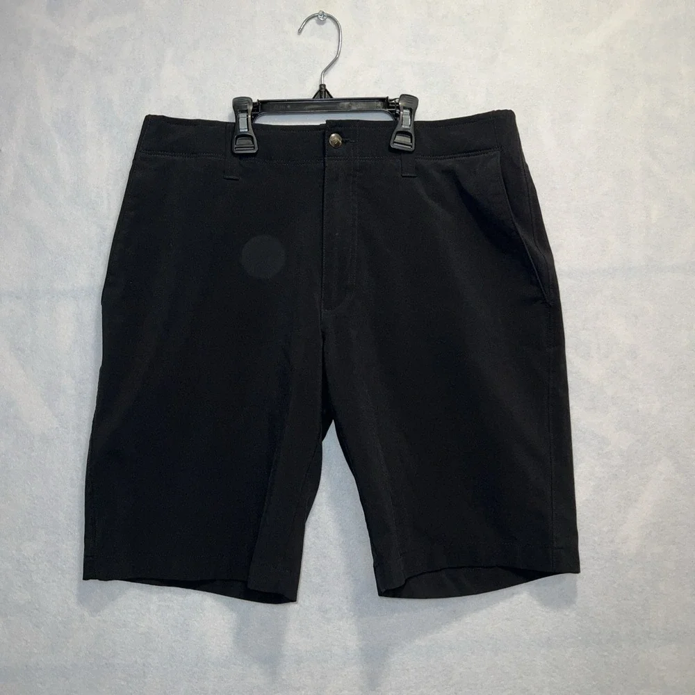 Callaway Shorts Mens Size 32 Black Golf Flat Front Chino Stretch Wasteband Solid